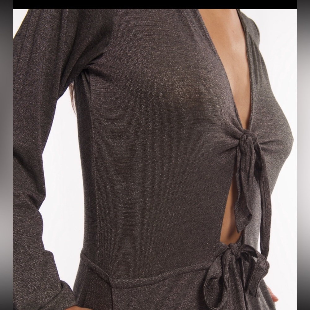 NWT Long silver dress